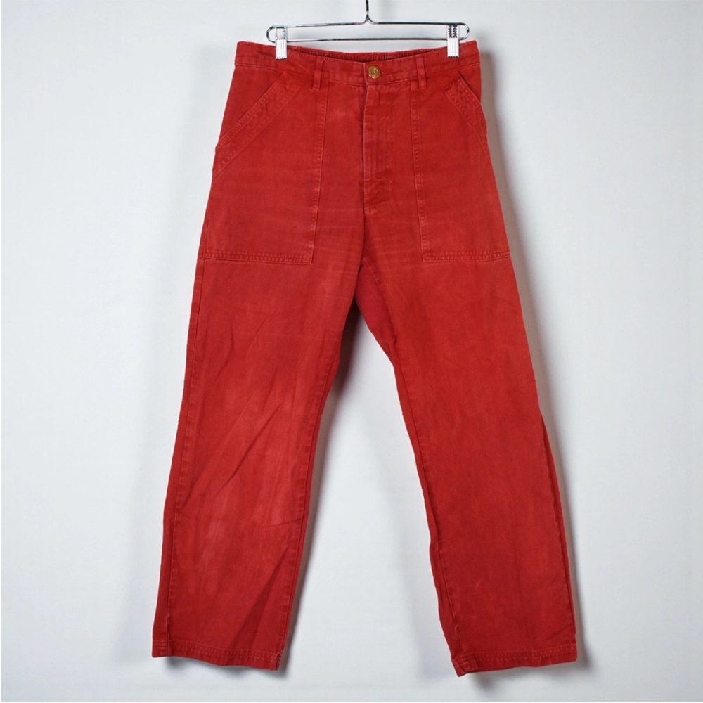 Big Bud Press Work Pants High Waisted Pants Womens Size XS Red Cotton Pre-Shurnk